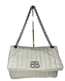 Balenciaga Women's White Monaco Medium Leather Shoulder Bag