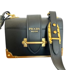 Prada Cashie Leather Black Cross Bag