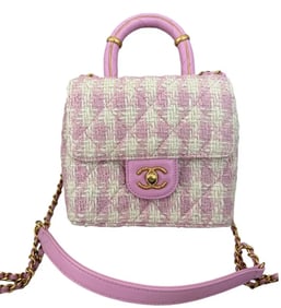 Chanel Pink Quilted Tweed Crush Handbag