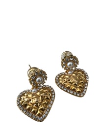 Chanel Gold Heart Earrings
