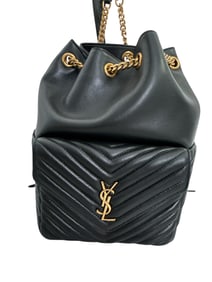 YSL SAINT laurent Matelasse Monogram Joe Backpack Black