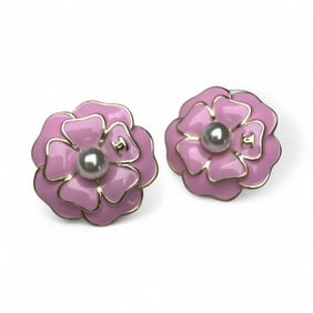 Chanel Pink Flowers Earrings