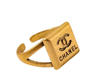Chanel Style Double C Gold Ring
