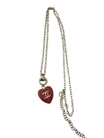Chanel Style Red Heart Necklace