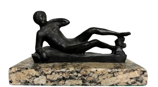 Henry Moore Abstract Figure Bronze Statue