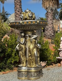 Monumental Bronze Four Season Ladies Fountain