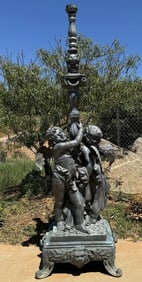 Large Bronze Angels Floor Lamp