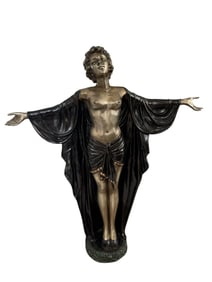 Life Size Woman Sculpture Signed