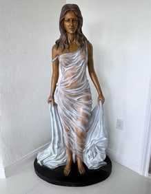 Life Size Bronze Realistic Lady Bronze Sculpture