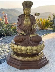 Monumental Life Size Bronze Buddha