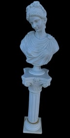 Goddess Marble Bust and Pedestal
