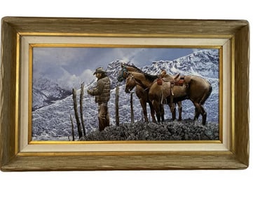 Cowboy Oil Painting by Hector Morales