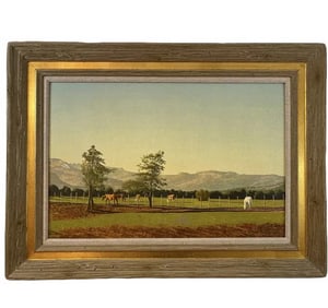 1995 GrassFed Cows Landscape Oil Painting by Walt Johnston