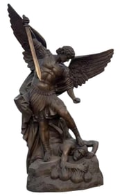 Monumental Saint Michael the Archangel Bronze Sculpture