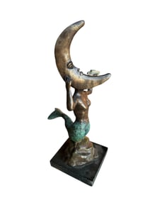 S. Bustamante Bronze Mermaid Sculpture