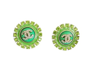 Chanel Green Earrings