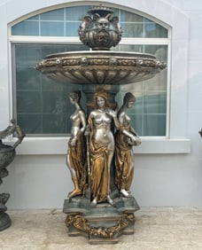 Monumental Bronze Four Season Ladies Fountain
