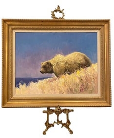 Huge Bear Oil Painting - Signed