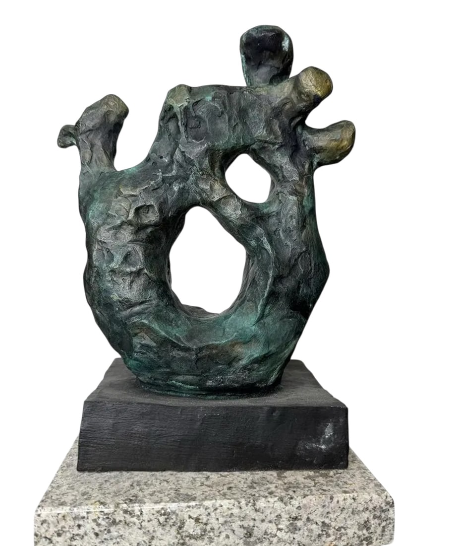 Jacques Lipchitz Abstract Bronze Sculpture: Size: 14 in x 8 in x 7.5 In