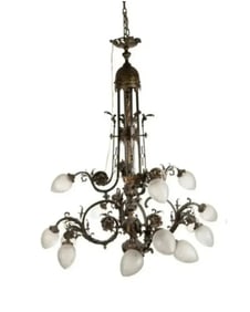 Monumental French Bronze Chandelier