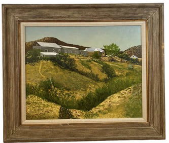Lanscape Houses Oil Painting by Walt Johnston