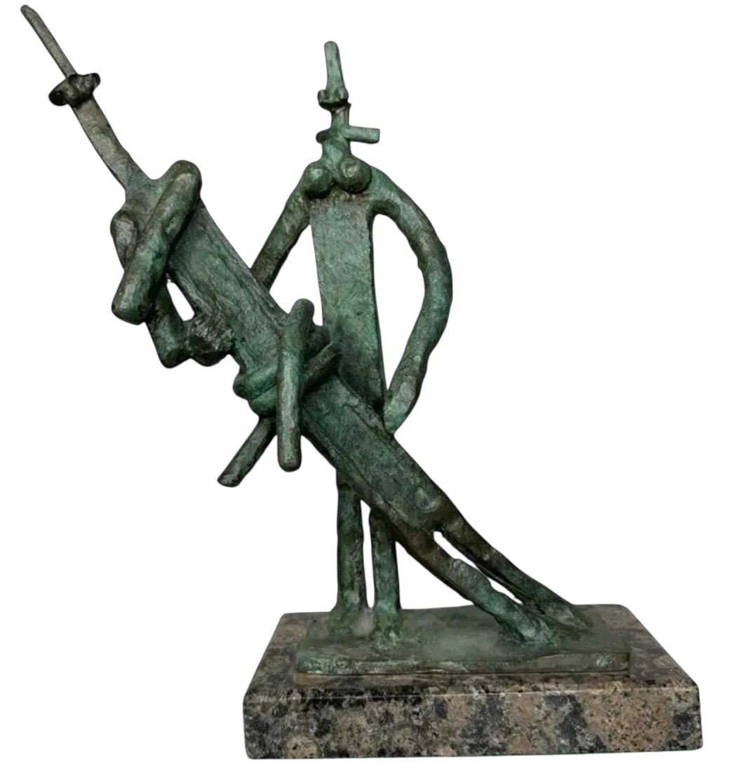 Jacques Lipchitz Abstract Bronze Sculpture: SIZE: 13 IN X 10 IN X 4 IN