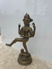 Pair of Life Size Marble Lions Sculptures