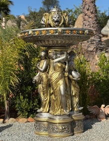 Monumental Four Season Ladies Bronze Fountain