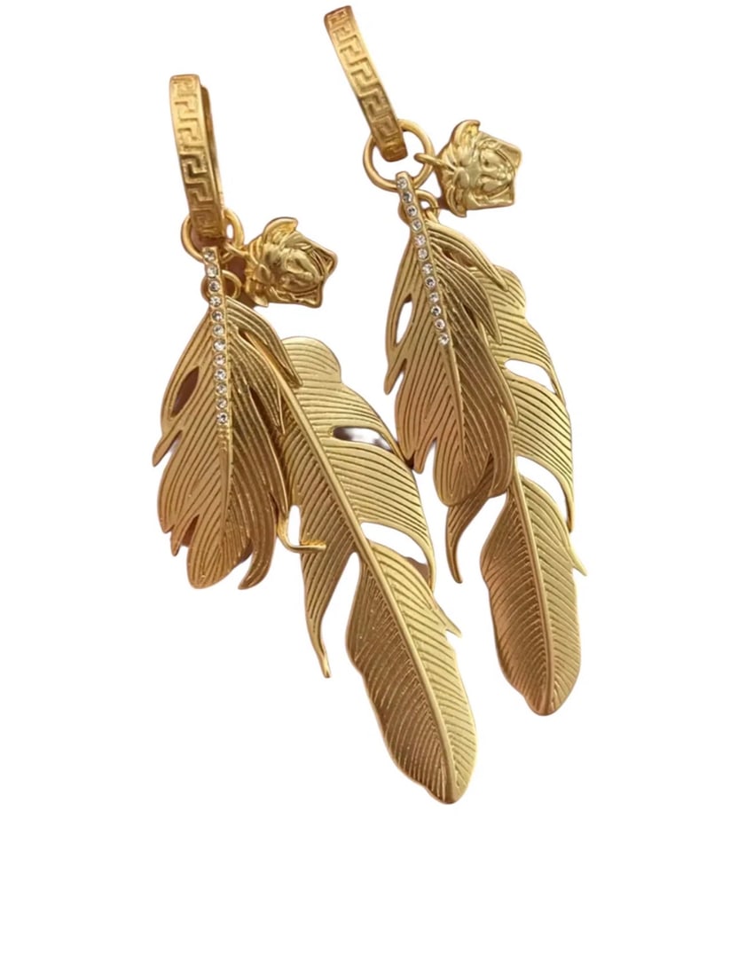 Versace Gold Earrings: Includes box - Shipping only.