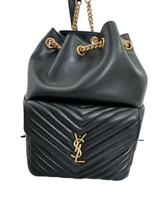 YSL SAINT laurent Matelasse Monogram Joe Backpack Black