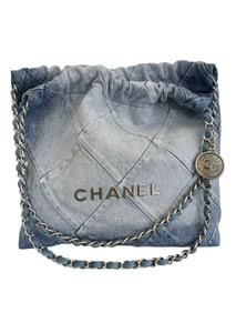Chanel Bag Denim Quilted Chanel 22 Blue
