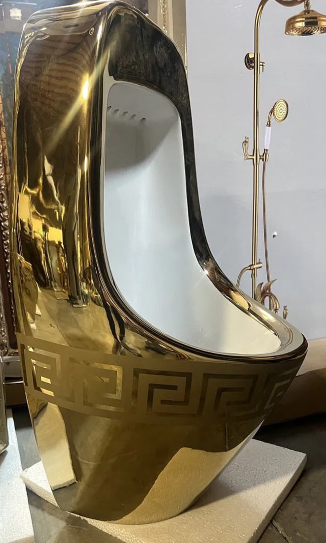 Versace Gold Style Men Urinal Bathroom Toiler: Unused