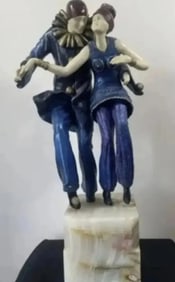 Large Art Deco Bronze Couple Dancing