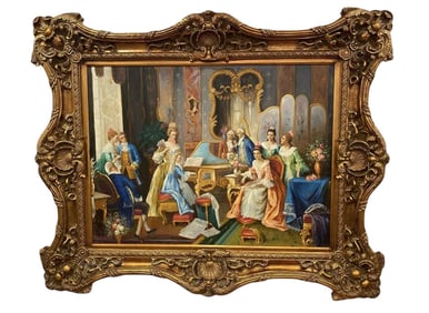 Huge Baroque THE PIANIST Oil Painting