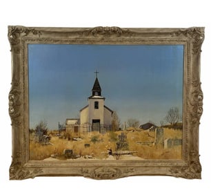 Church Landscape Oil Painting by Tom Darrah