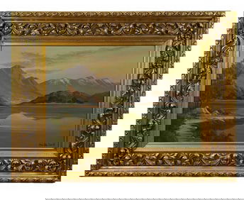 Huge Serene Highlands Oil Painting Landscape by Oliver Glen Barret