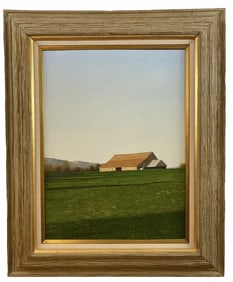 1982 Landscape House Painting Watercolor by Walt Johnston