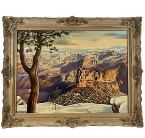 The first Snow Grand Canyon Oil Painting by Maurice Green