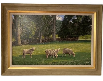 Huge Sheeps Oil Painting by Hector Morales