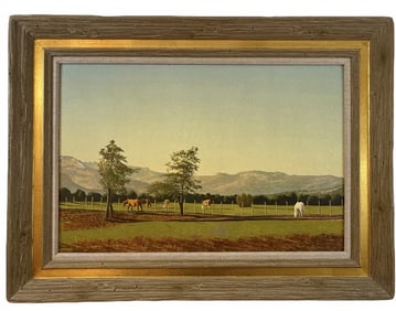 1995 GrassFed Cows Landscape Oil Painting by Walt Johnston