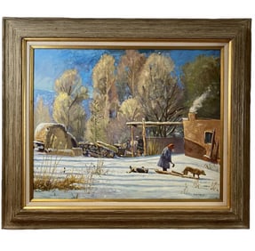 Morning Snow Oil Painting by Wezwick