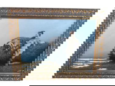 Western Nude Bison and a Woman Painting by Edmonton