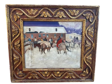 Large Native Landscape Oil Painting by Victor Romero