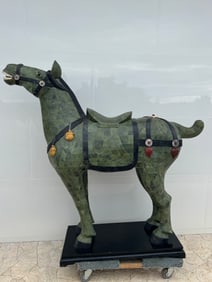 Near Life Size Tang Horse Jade Style Stone