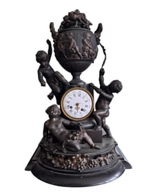 French Cherubs Bronze Clock