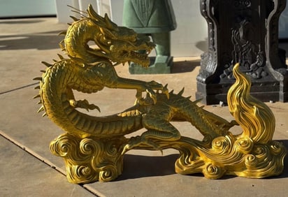 Large Gold Bronze Dragon