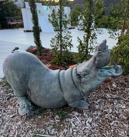 Life Size Bronze Hippo Sculpture