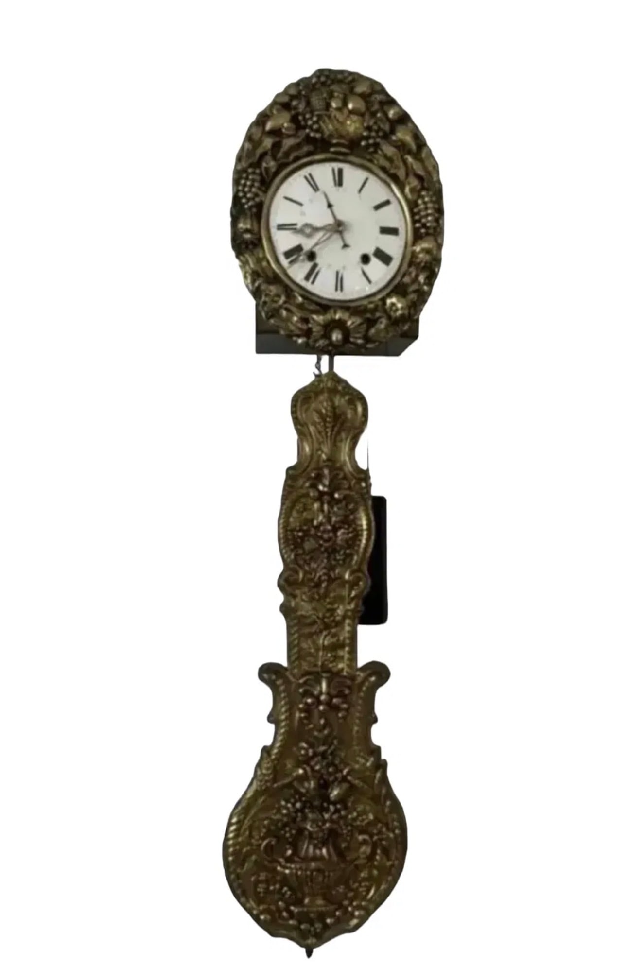 19th Century Wall Gold Clock: Measurements: 60 in H x 15 inches