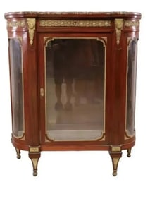 Huge French Louis XV Marble Sideboard Cabinet