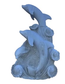 Life Size Marble Dolphis Sculpture